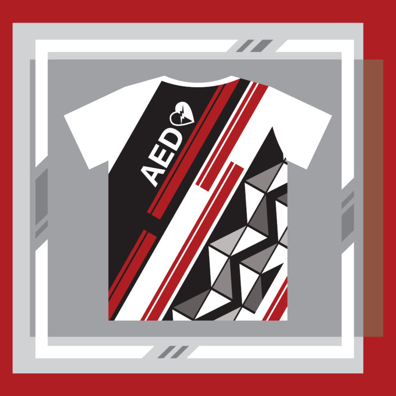 เสื้อ AED แขนสั้น สีดำ ด้านหลัง